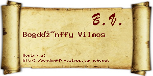 Bogdánffy Vilmos névjegykártya