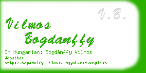 vilmos bogdanffy business card